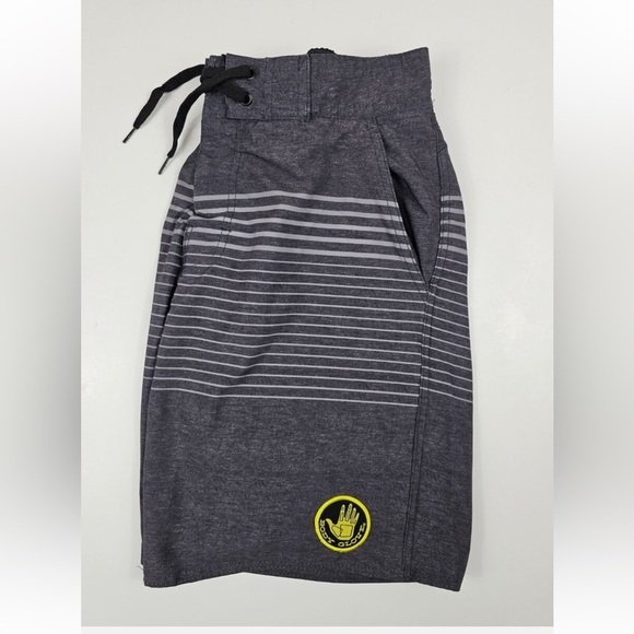 Body Glove Swimsuit Boardshorts Gray Stripes Embroidered Logo size 34 NWT - Picture 3 of 13